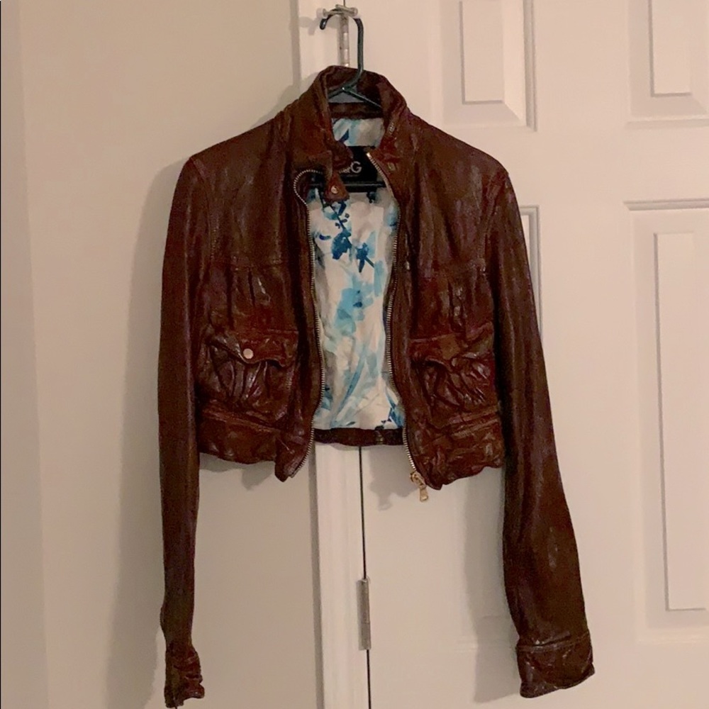 D & G Brown Leather Jacket